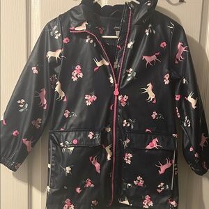 Joules Navy and Pink Unicorn Raincoat